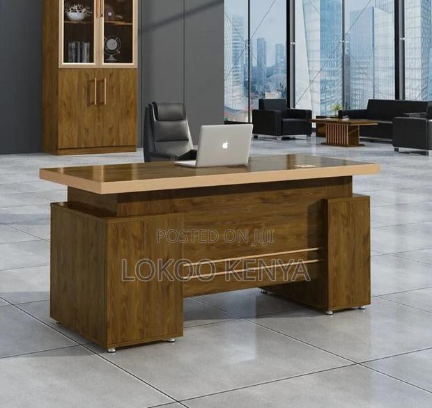 Office Desk; Modern 1.4 M Brown Imported Office Executive Desk - thumbnail 11