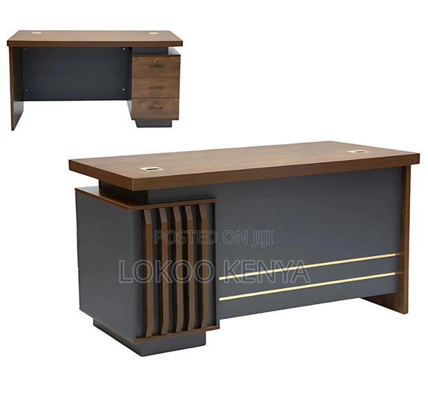 Office Desk; Modern 1.4 M Brown Imported Office Executive Desk - thumbnail 12