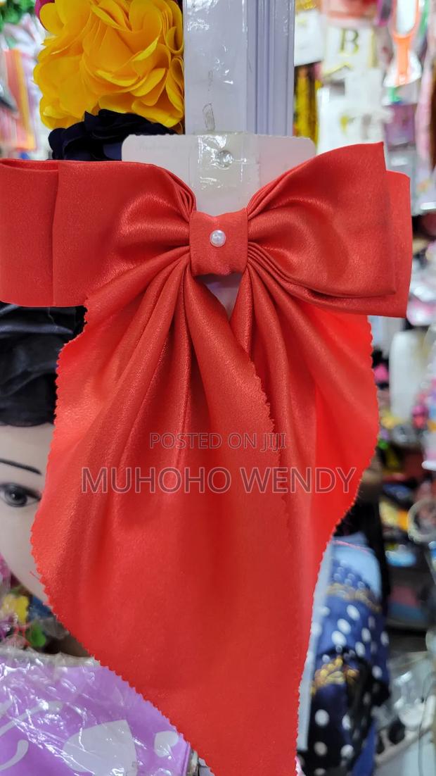 Red Satin Bow Clip - main view