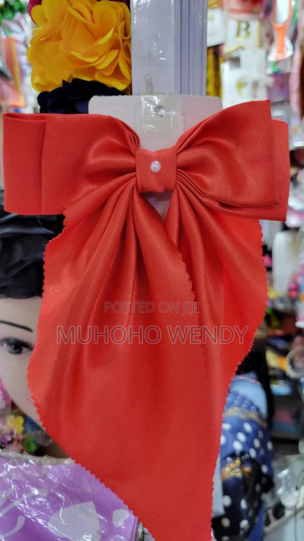 Red Satin Bow Clip - thumbnail 2