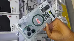 Hunki iPhone 16 Pro Max Dual-Color Clear Magsafe Case With Lense Stand