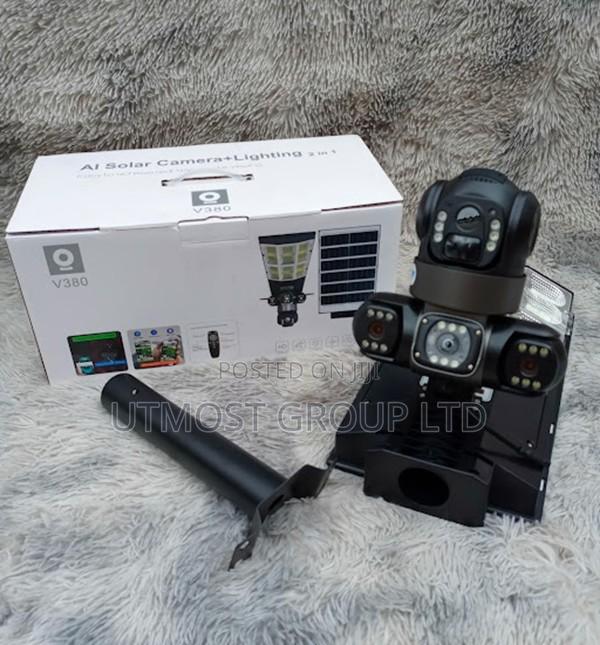 V380 4g Solar Surveillance Camera With Light - main view