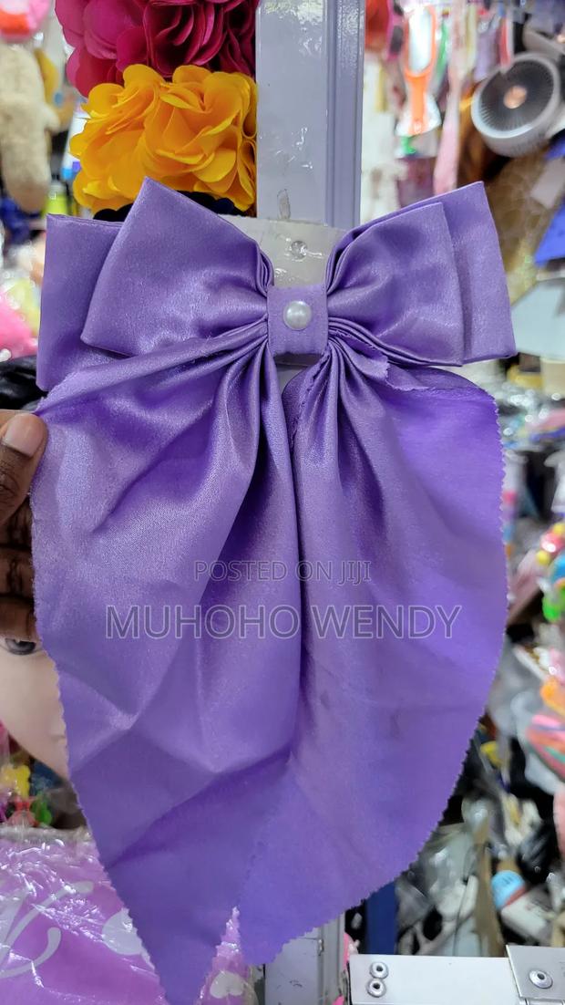 Light Purple Silk Bow Clip - thumbnail 3