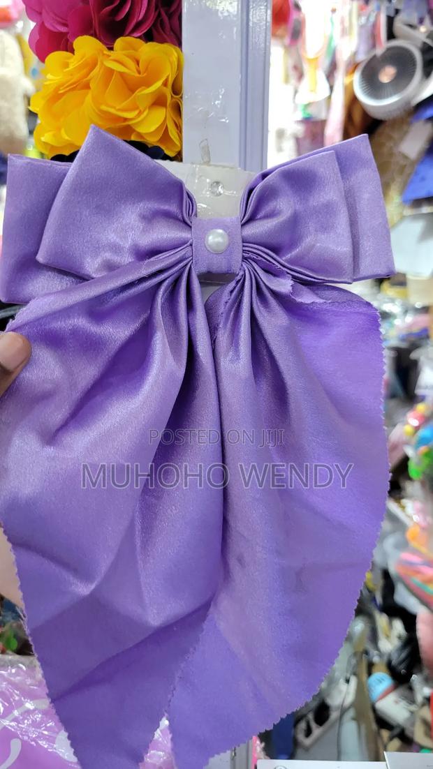 Light Purple Silk Bow Clip - thumbnail 4
