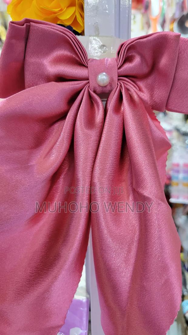 Pink Silk Bow Clip - main view