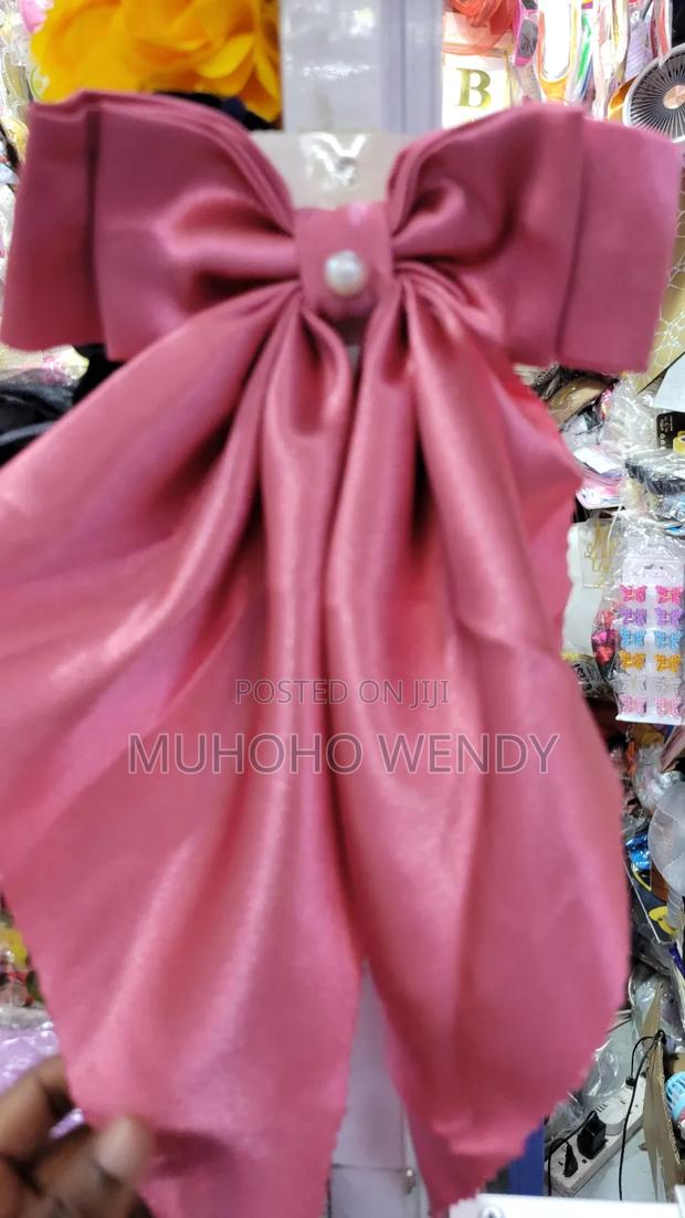 Pink Silk Bow Clip - thumbnail 2