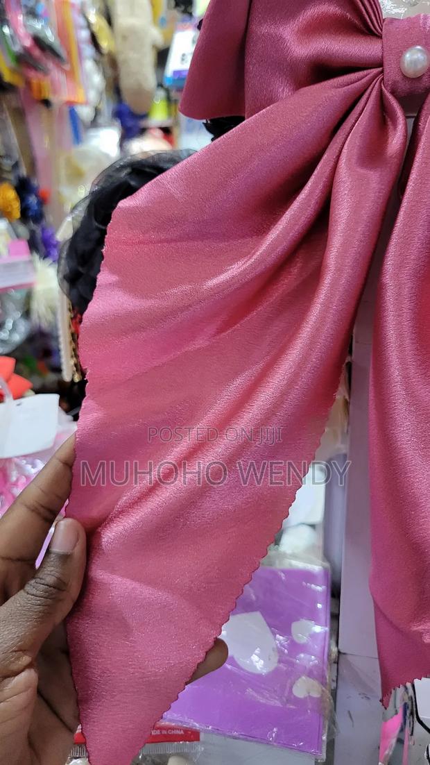 Pink Silk Bow Clip - thumbnail 3