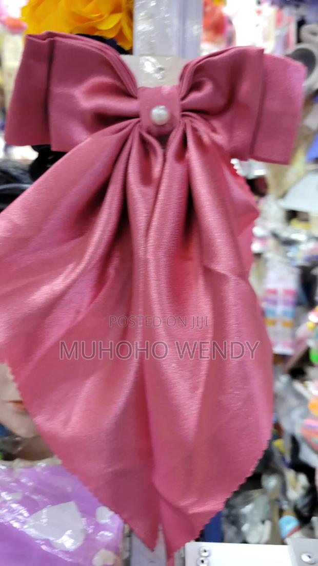 Pink Silk Bow Clip - thumbnail 4