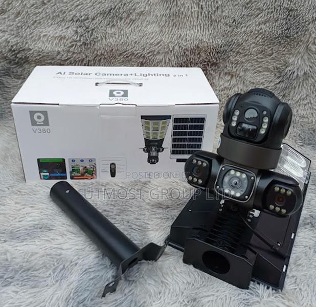 V380 4g Solar Triple Lens Camera With Flood Light - main view