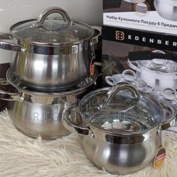 6-Piece Edenburg Eb-3716 Stainless Steel Cookware Set With Lids