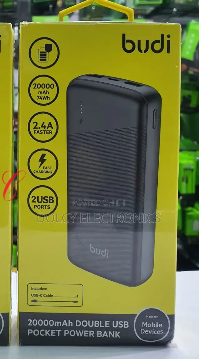 Budi Pb090b2 20000mah Double Usb Picket Power Bank.
