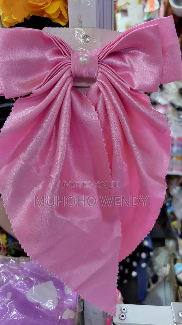 Light/Baby Pink Silk Hair Bow Clip