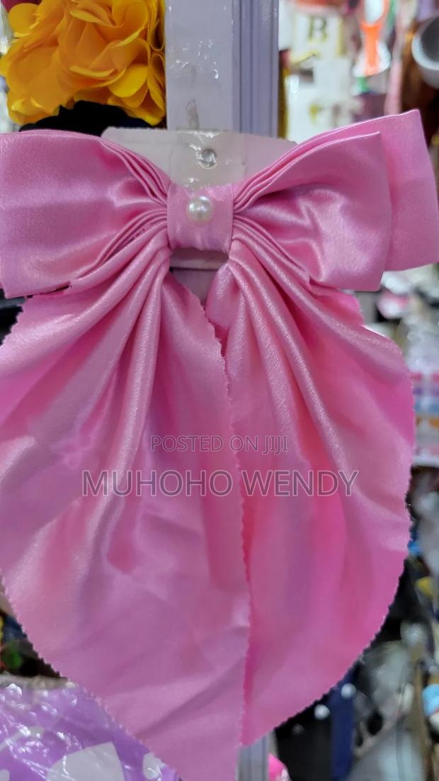 Light/Baby Pink Silk Hair Bow Clip - thumbnail 6