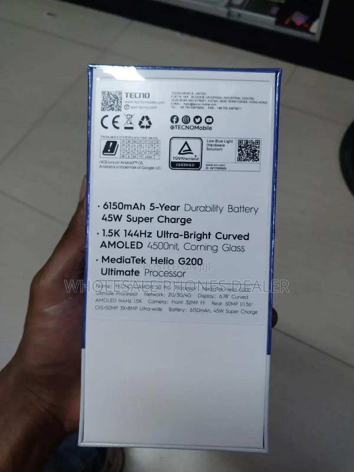 New Tecno Camon 50 256 GB Black