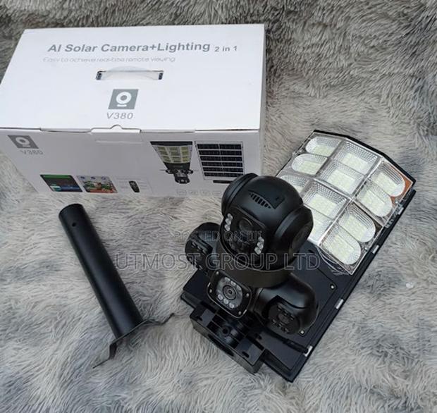 V380 Triple Lens Solar Camera With Night Light - main view