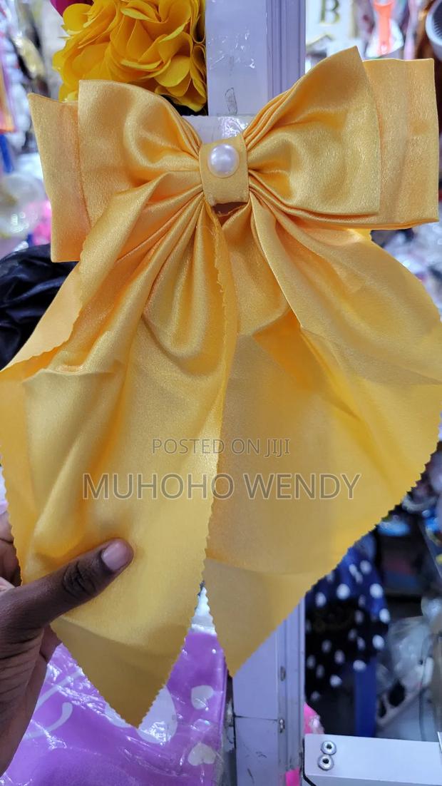 Gold Silk Hair Bow Clip - thumbnail 2