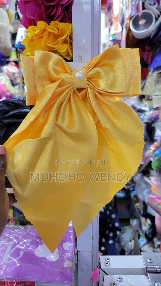 Gold Silk Hair Bow Clip - thumbnail 4
