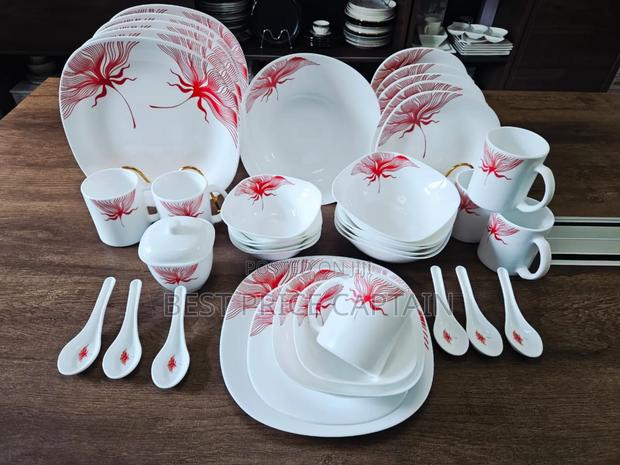 39 Pieces Square Opal Glass Dinner Set - thumbnail 2