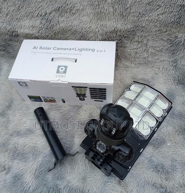 V380 4g Solar Triple Lens CCTV With Floodlight - main view