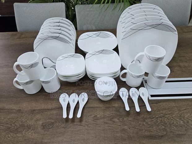Square Opal Glass Dinner Set 39pcs - main view