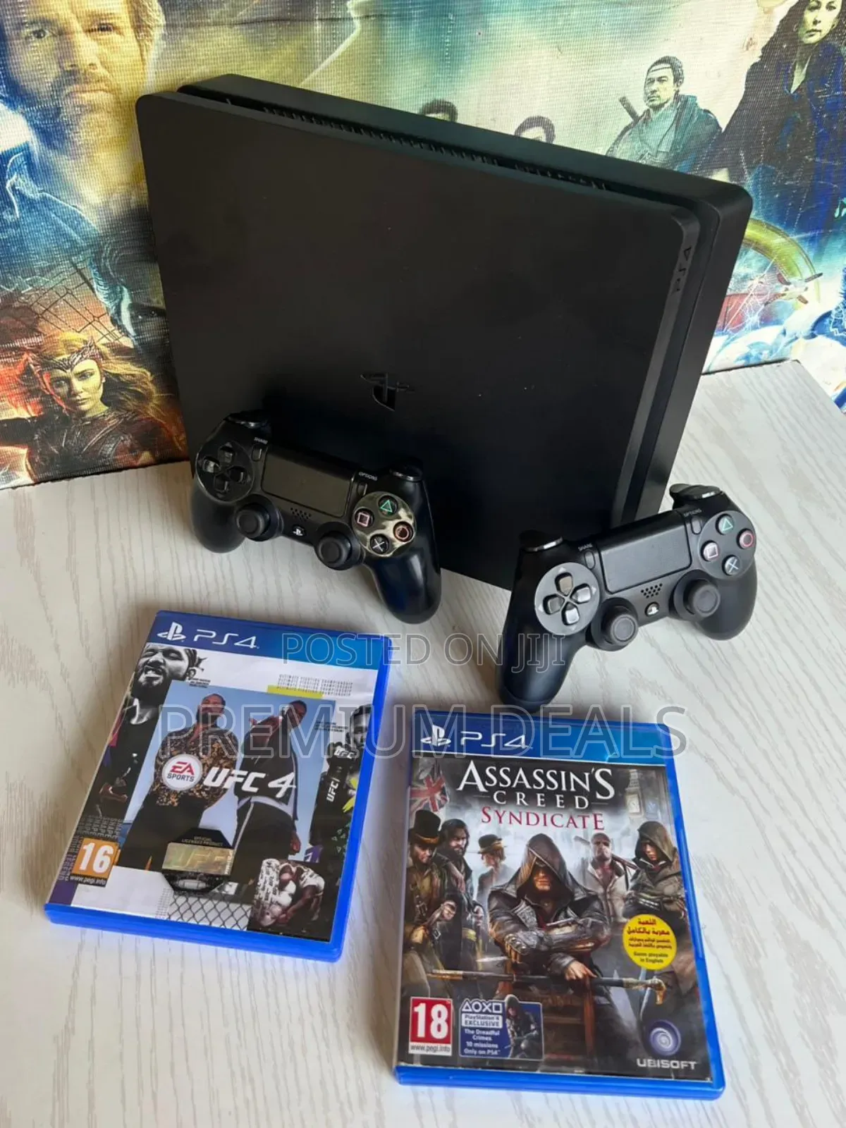 Ps4 Slim Two Games With Two Pads.