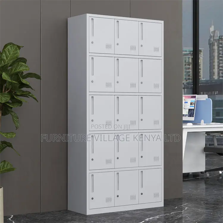 Metal Gym Locker 15 Door Steel Clothes Storage Cabinet Cupboard
