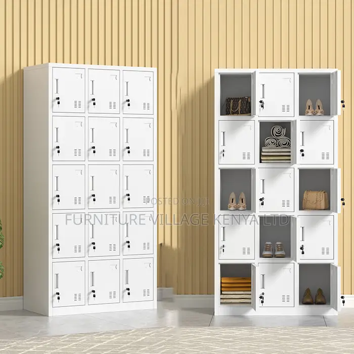 Metal Gym Locker 15 Door Steel Clothes Storage Cabinet Cupboard