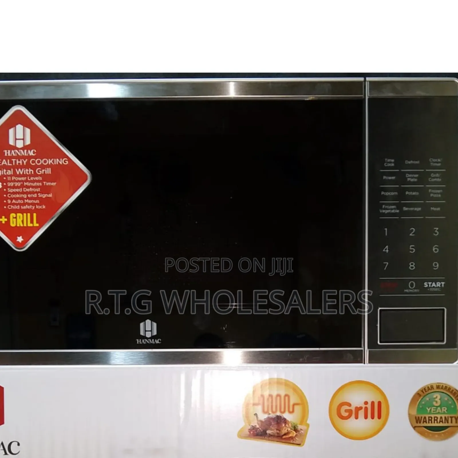 Silver Hanmac 20l Digital Plus Grill Microwave – 3 Yr Warranty