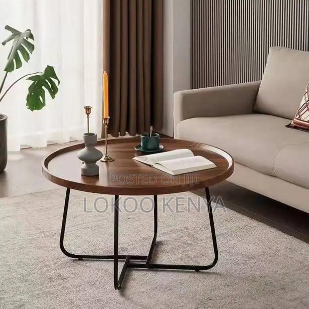 Coffee Table ; Wooden Round Coffee Table - thumbnail 2