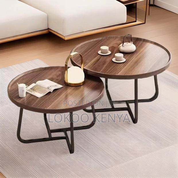 Coffee Table ; Wooden Round Coffee Table - thumbnail 5