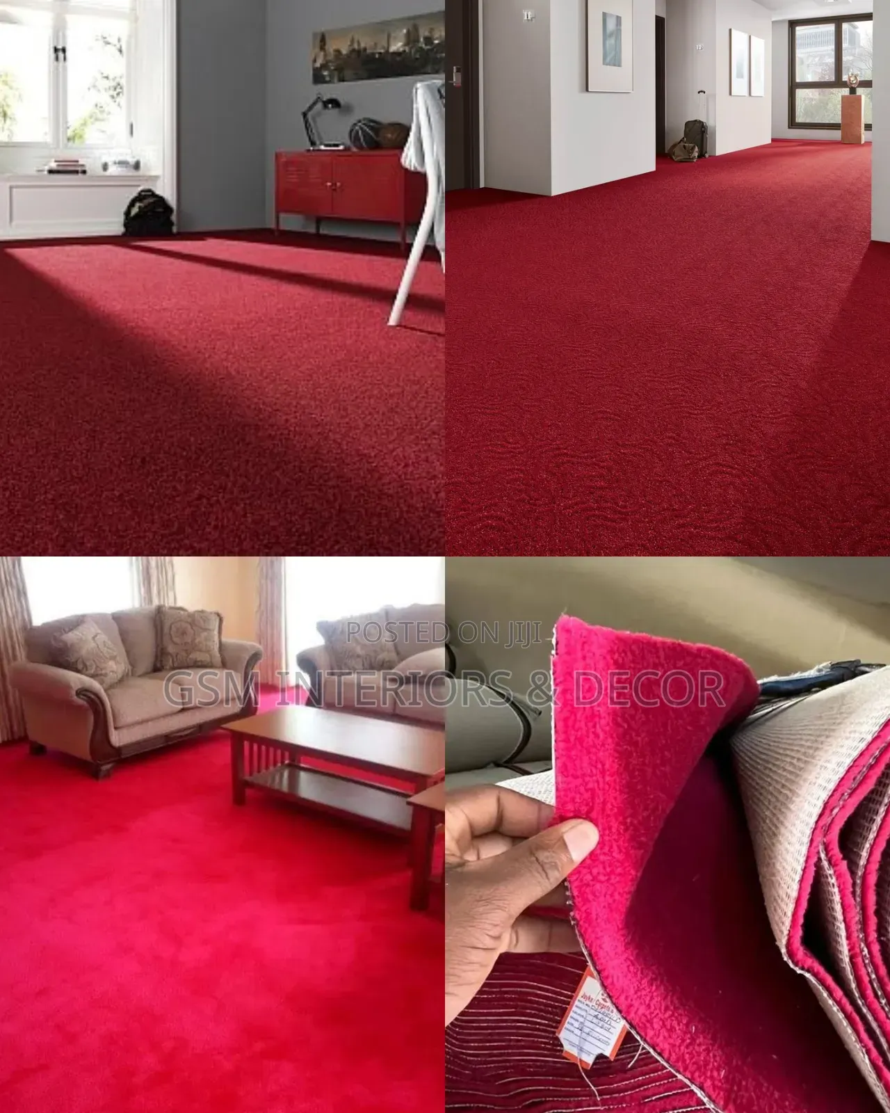 Berry Red Wall to Wall Carpets for Office/Boardroom