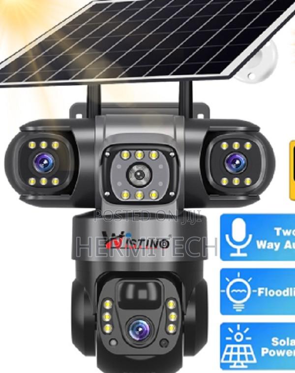 4g Sim Card Solar Camera Three Lens PTZ Humanoid Tracking - thumbnail 3