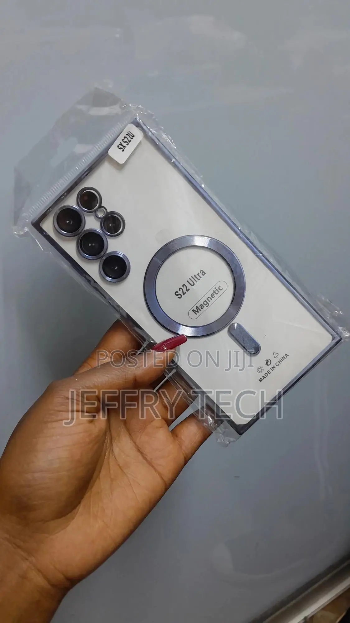 Misip Samsung Galaxy S22 Ultra Clear Magsafe Plated Case -Gray
