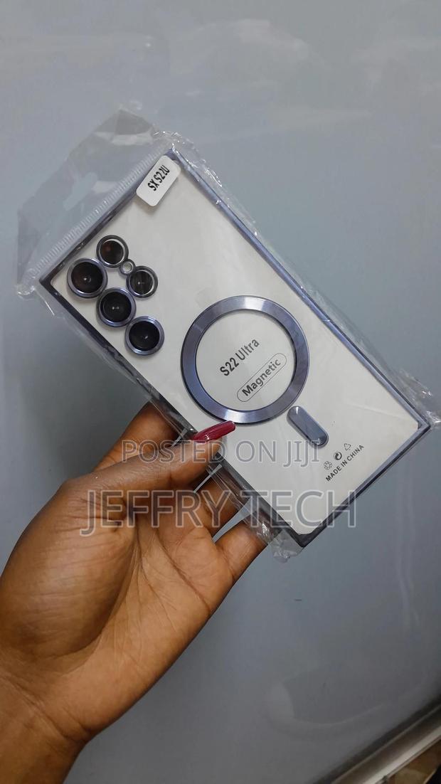 Misip Samsung Galaxy S22 Ultra Clear Magsafe Plated Case -Gray
