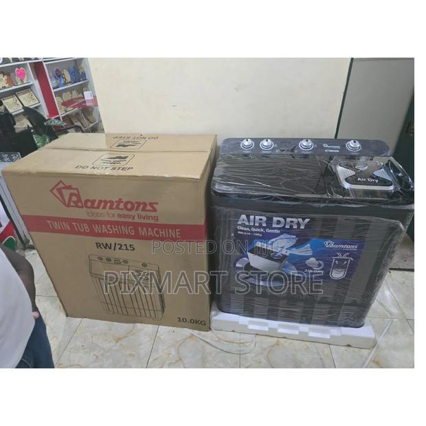 Ramtons 10 Kg Twin Tub Top Load Washer – Black