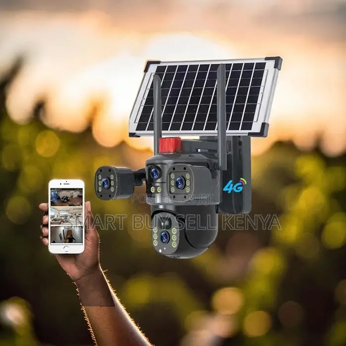 Outdoor Security 20mp Ultra Hd 4g PTZ Triple Lens Solar Camera