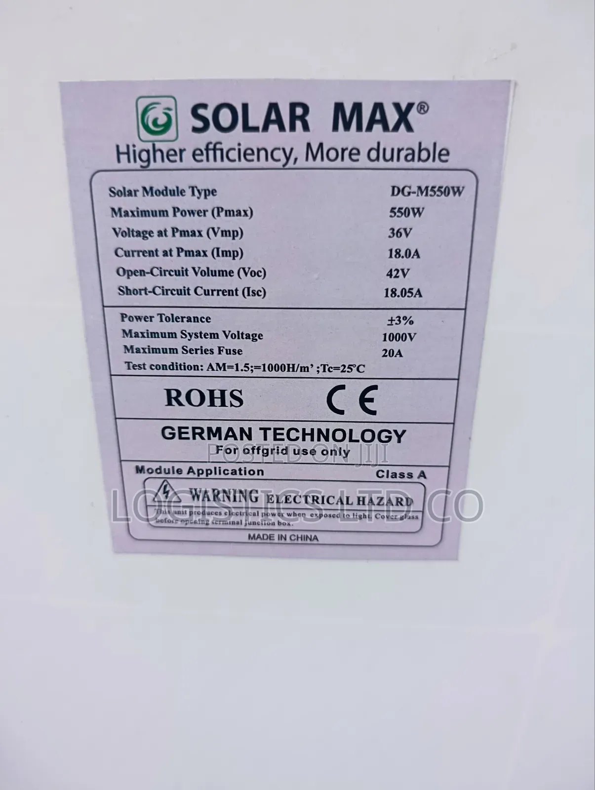 Solarmax Solar Power 550w Monocrystalline Solar Panel
