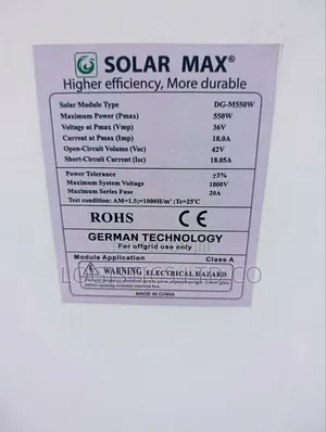 Solarmax Solar Power 550w Monocrystalline Solar Panel