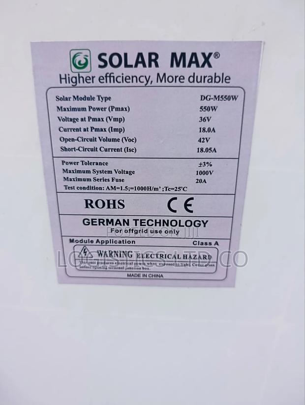Solarmax Solar Power 550w Monocrystalline Solar Panel - thumbnail 2