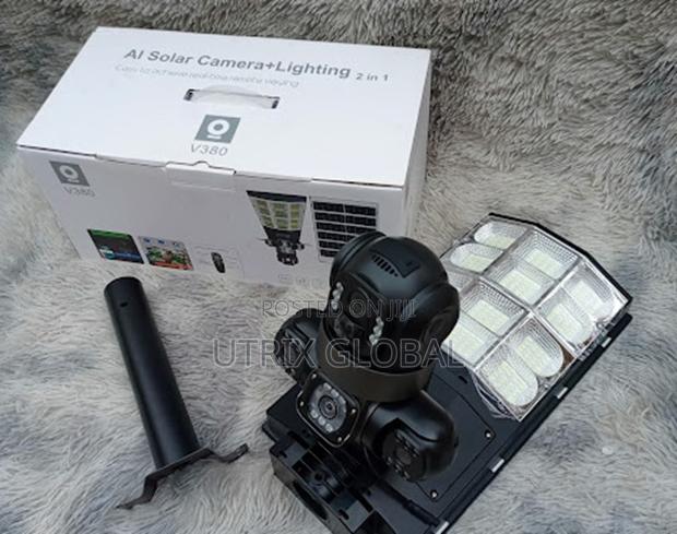 V380 Triple Lens Solar Camera With Night Light