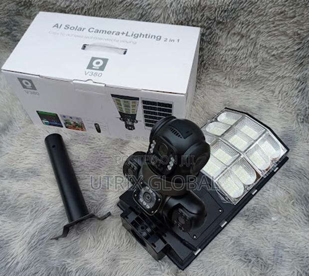 V380 Triple Lens Solar Camera With Night Light