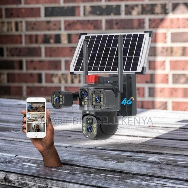 Alarm Warning Light 20mp Ultra Hd 4g PTZ Triple Lens Solar Camera