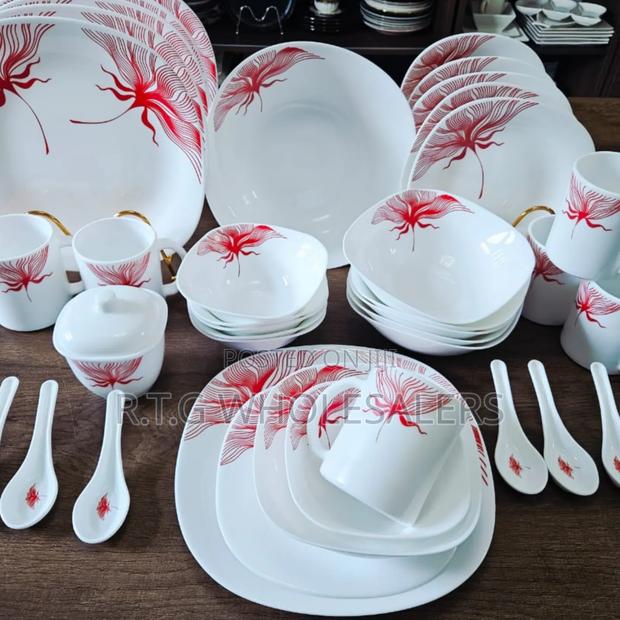 Complete 39-Piece Square Opal Dinnerware Set