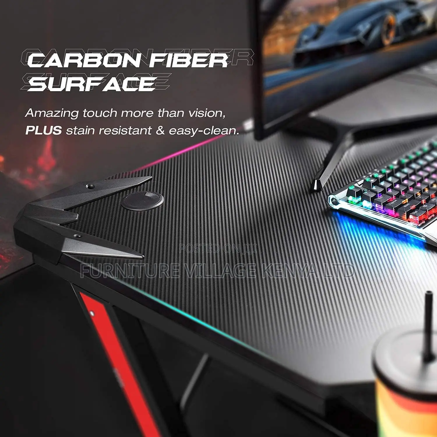 Z Shaped Gaming Table, Computer Table, Workstation