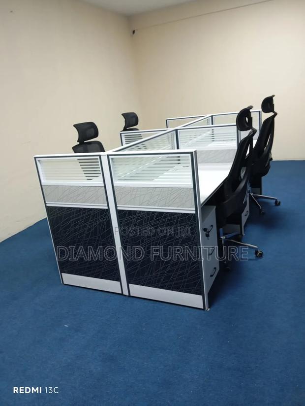 Seater Office Workstation With Partitions Drawers. - thumbnail 3