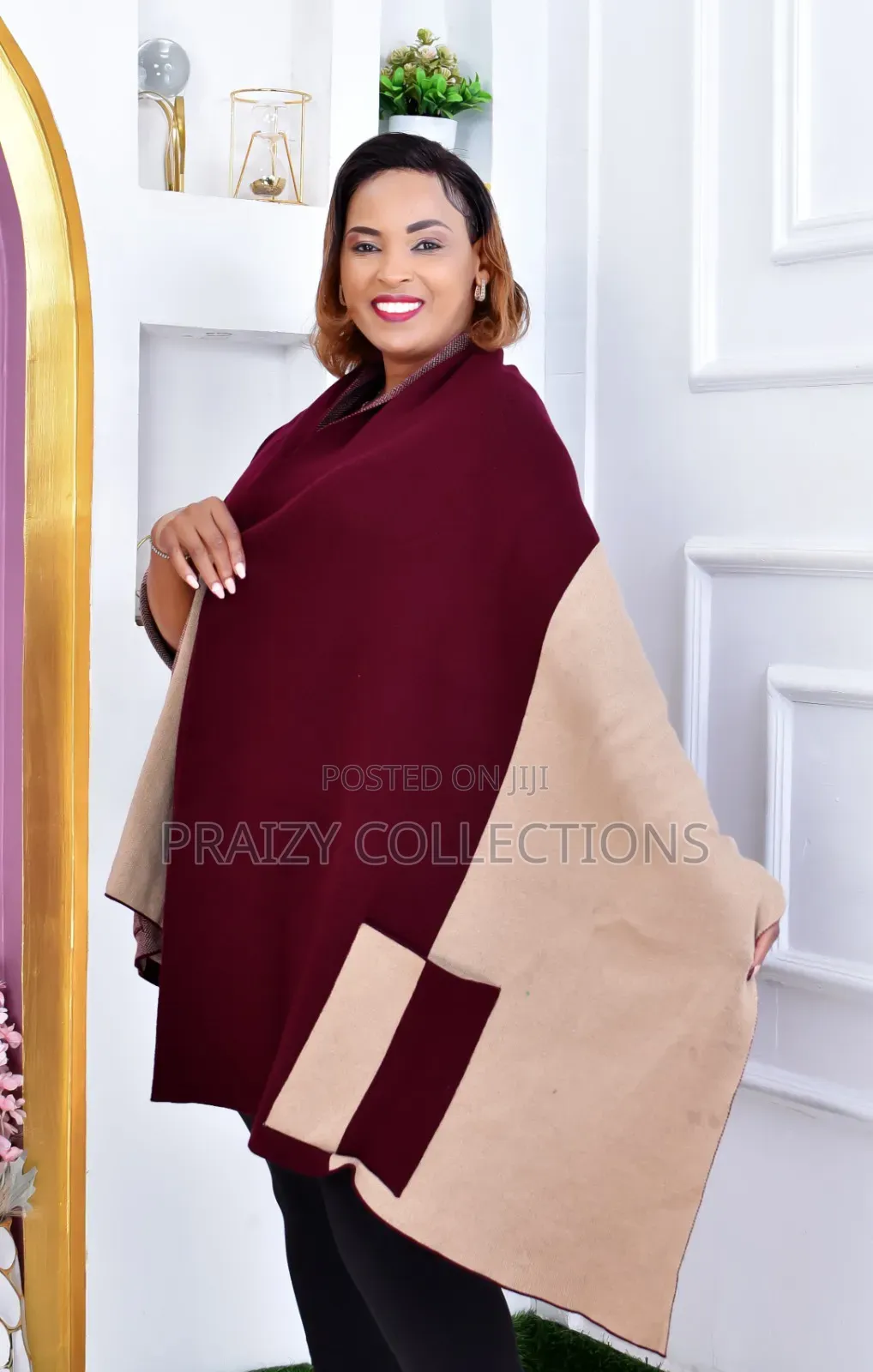Stylish 2 Colors Ponchos With Pockets
