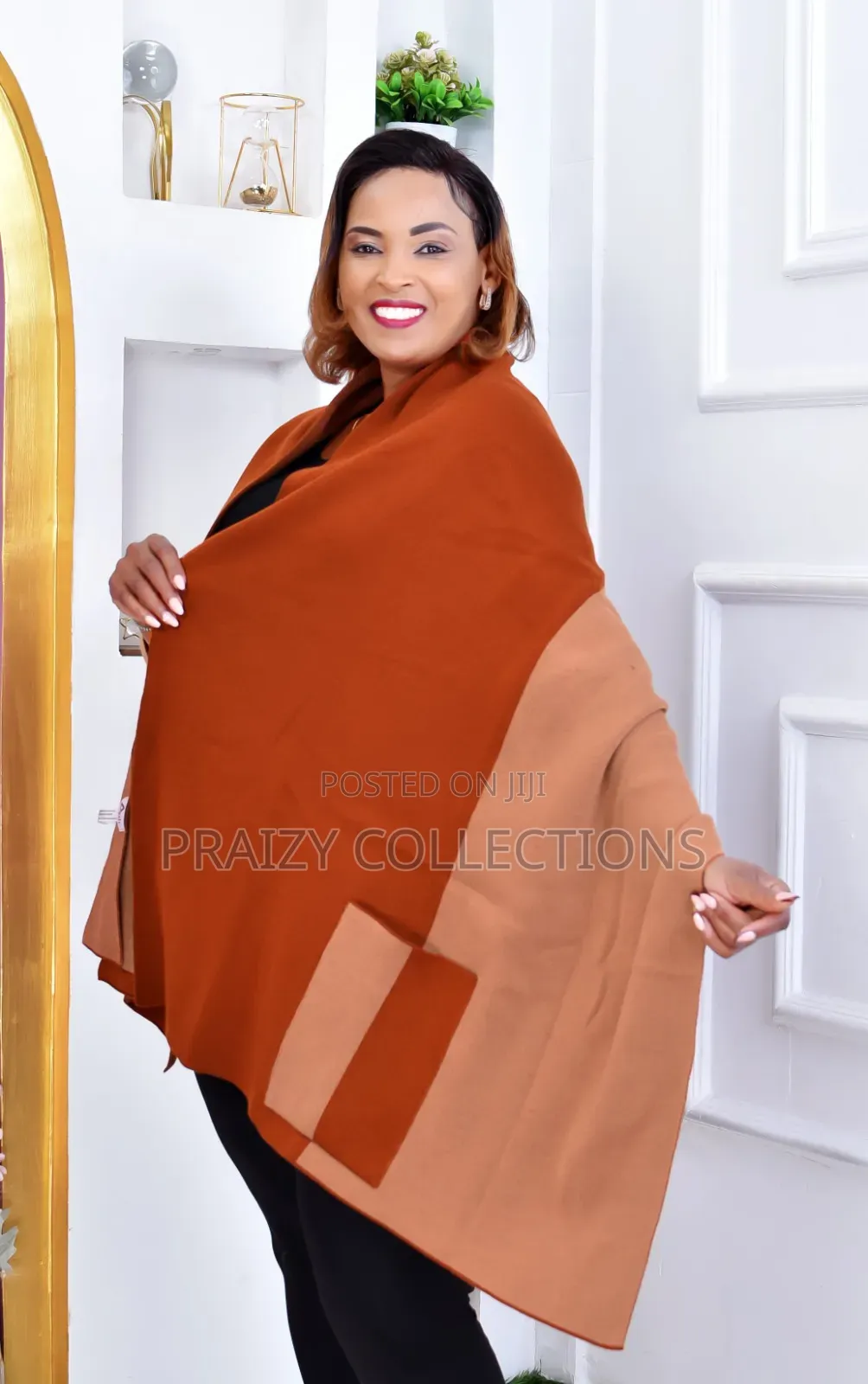 Stylish 2 Colors Ponchos With Pockets