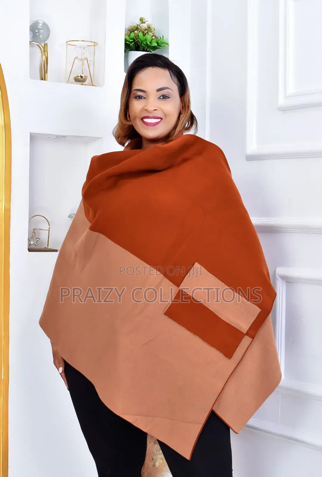 Stylish 2 Colors Ponchos With Pockets