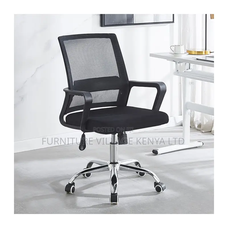 Office Chair: Black Captain Mesh Office Chair