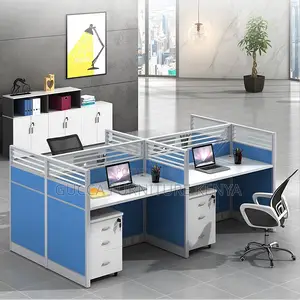 Brown 4-seater Modular Office Workstation
